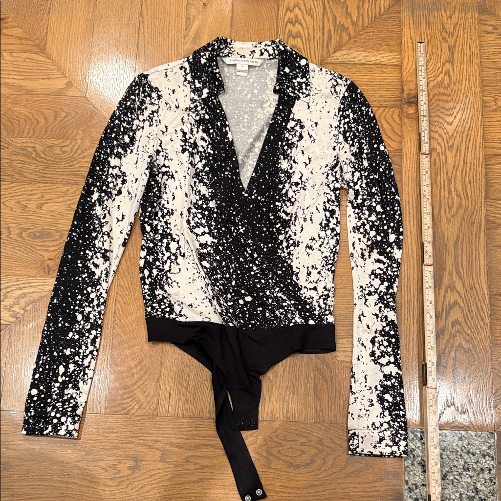 Diane Von Furstenberg Monochrome Splatter Bodysuit